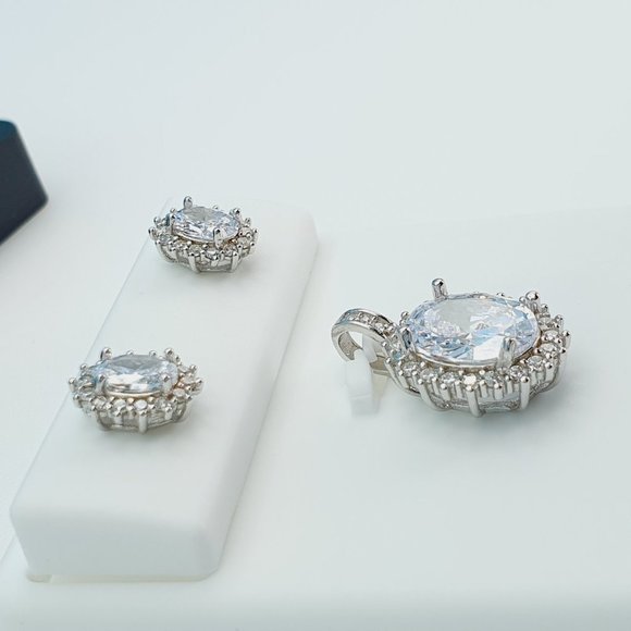 "925 Sterling Silver Cubic Zircon Jewelry Set, UU1P7A7043 - Picture 7 of 8